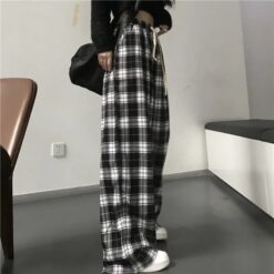 Black and White Plaid Oversized pants