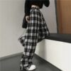 Black and White Plaid Oversized pants