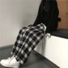 Black and White Plaid Oversized pants