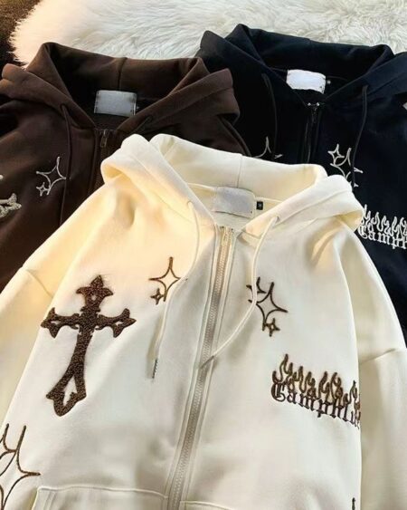 Gothic Embroidery Hoodies