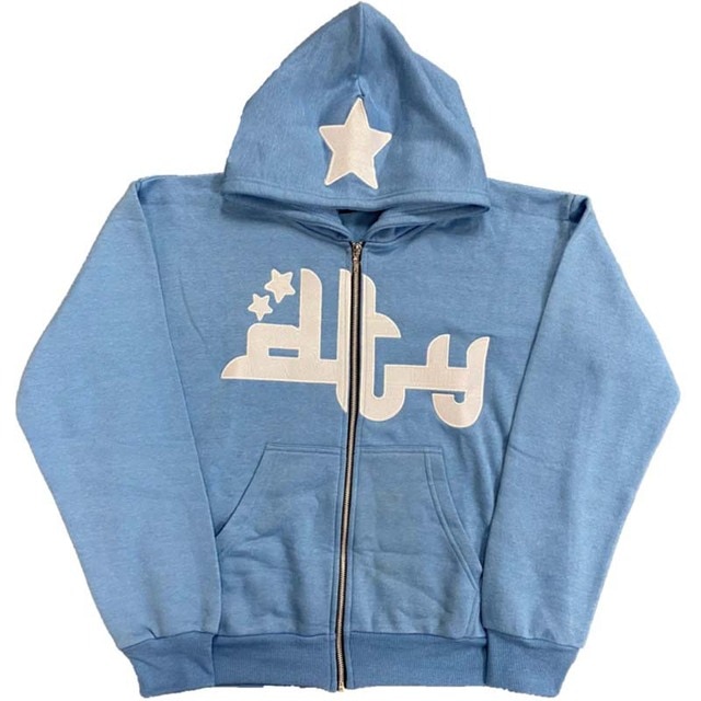 Star Letter Print Oversized Hoodies
