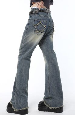 Blue Wide Leg Star Jeans