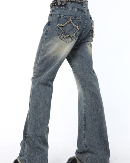 Blue Wide Leg Star Jeans