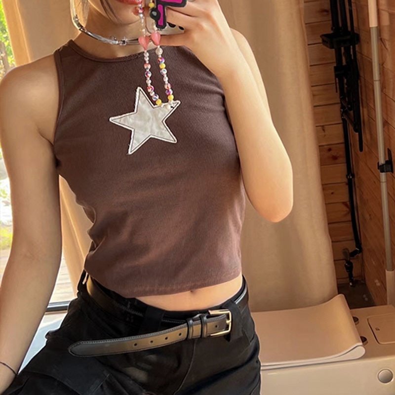 Star Embroidered Crop top