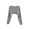 Short Jumper O-neck Long Sleeve