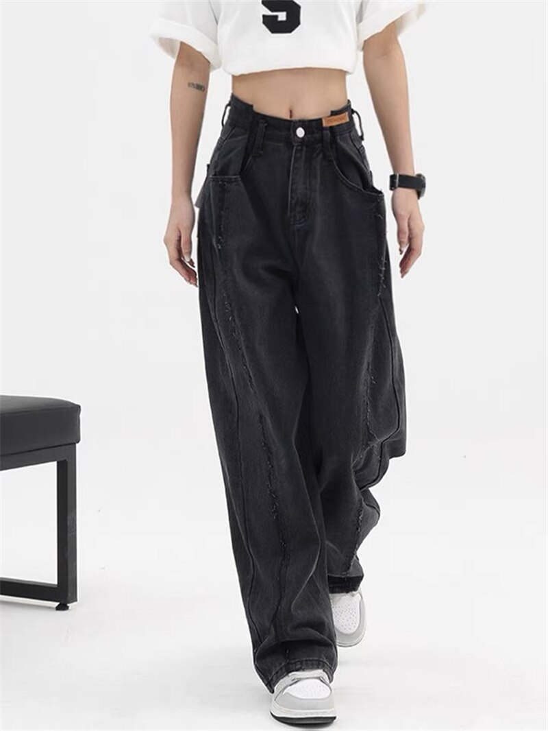 Women Baggy Long Jeans Harajuku Black Wide Leg
