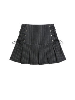 Grey Stripe Bandage Mini Skirts