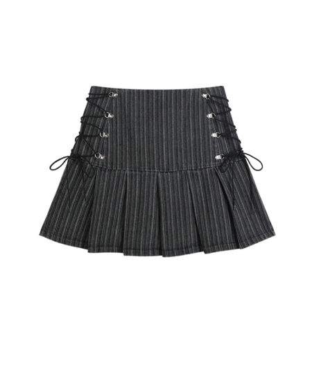Grey Stripe Bandage Mini Skirts