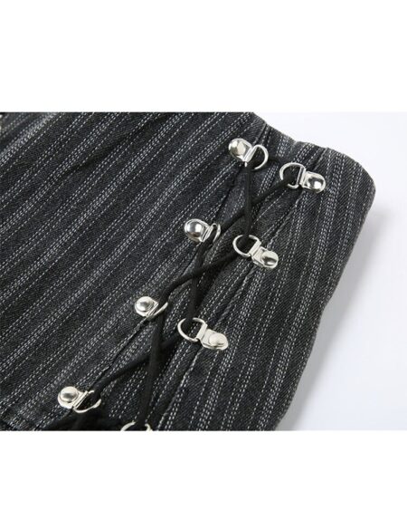 Grey Stripe Bandage Mini Skirts