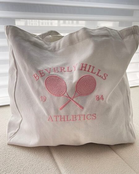 Tennis Embroidered Tote Bag