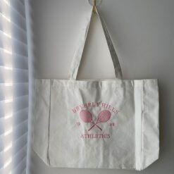 Tennis Embroidered Tote Bag