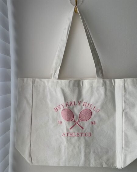 Tennis Embroidered Tote Bag