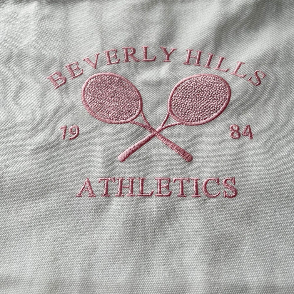 Tennis Embroidered Tote Bag Tennis Embroidered Tote Bag