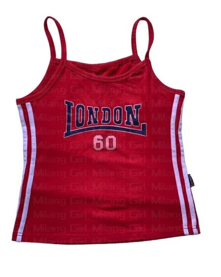 London Letter Print crop top