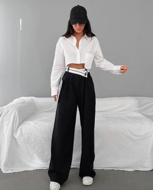 Patchwork Wide Leg Pants