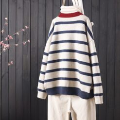 Stripes Matching Knitted Cardigan