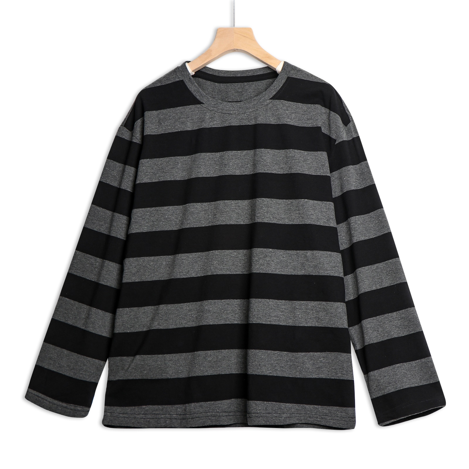 Oversized Striped Long Sleeve Shirts