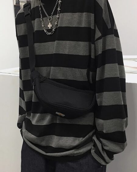 Oversized Striped Long Sleeve Shirts