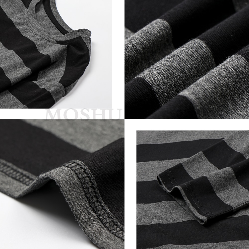 Oversized Striped Long Sleeve Shirts