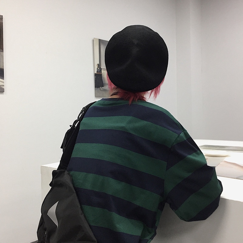 Oversized Striped Long Sleeve Shirts