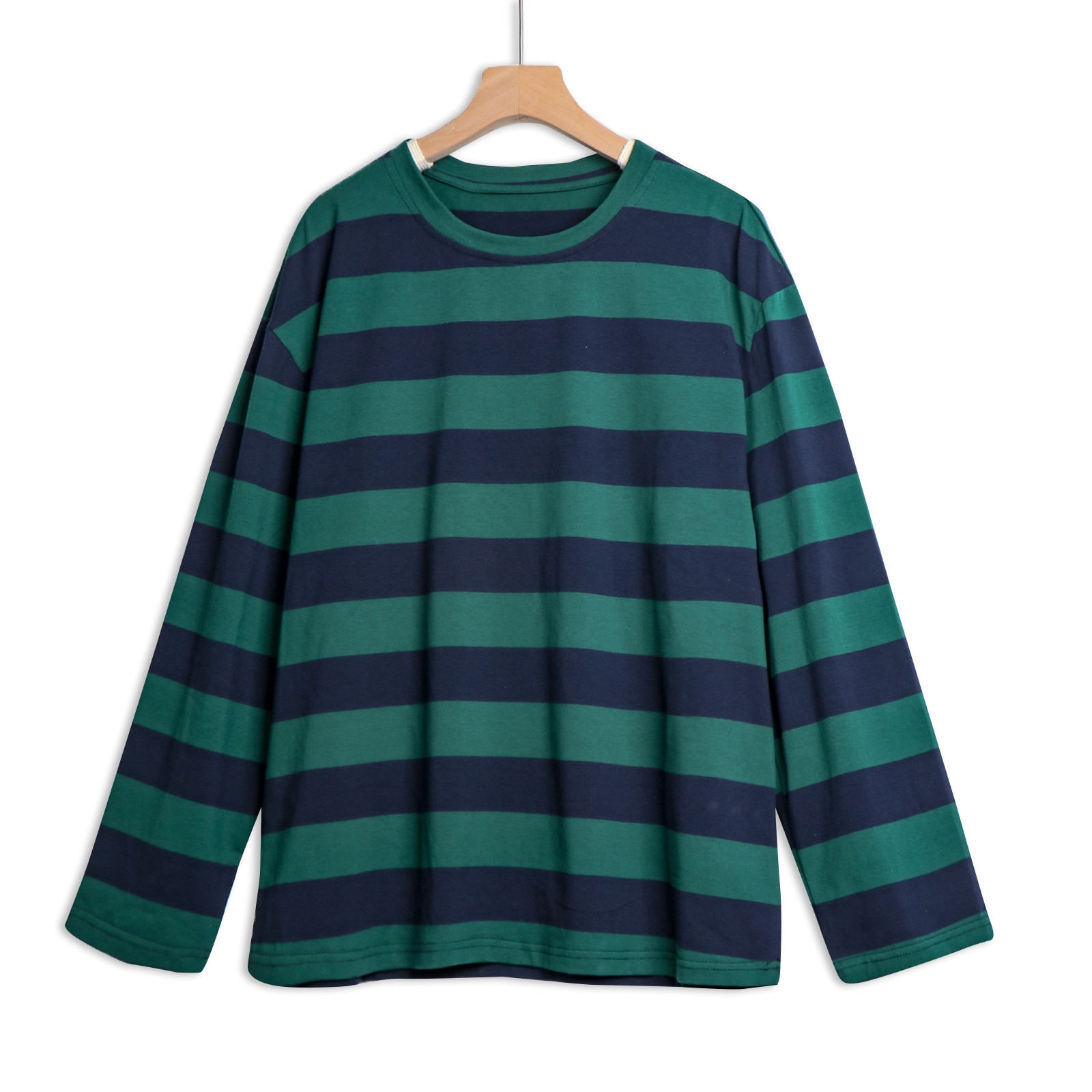Oversized Striped Long Sleeve Shirts