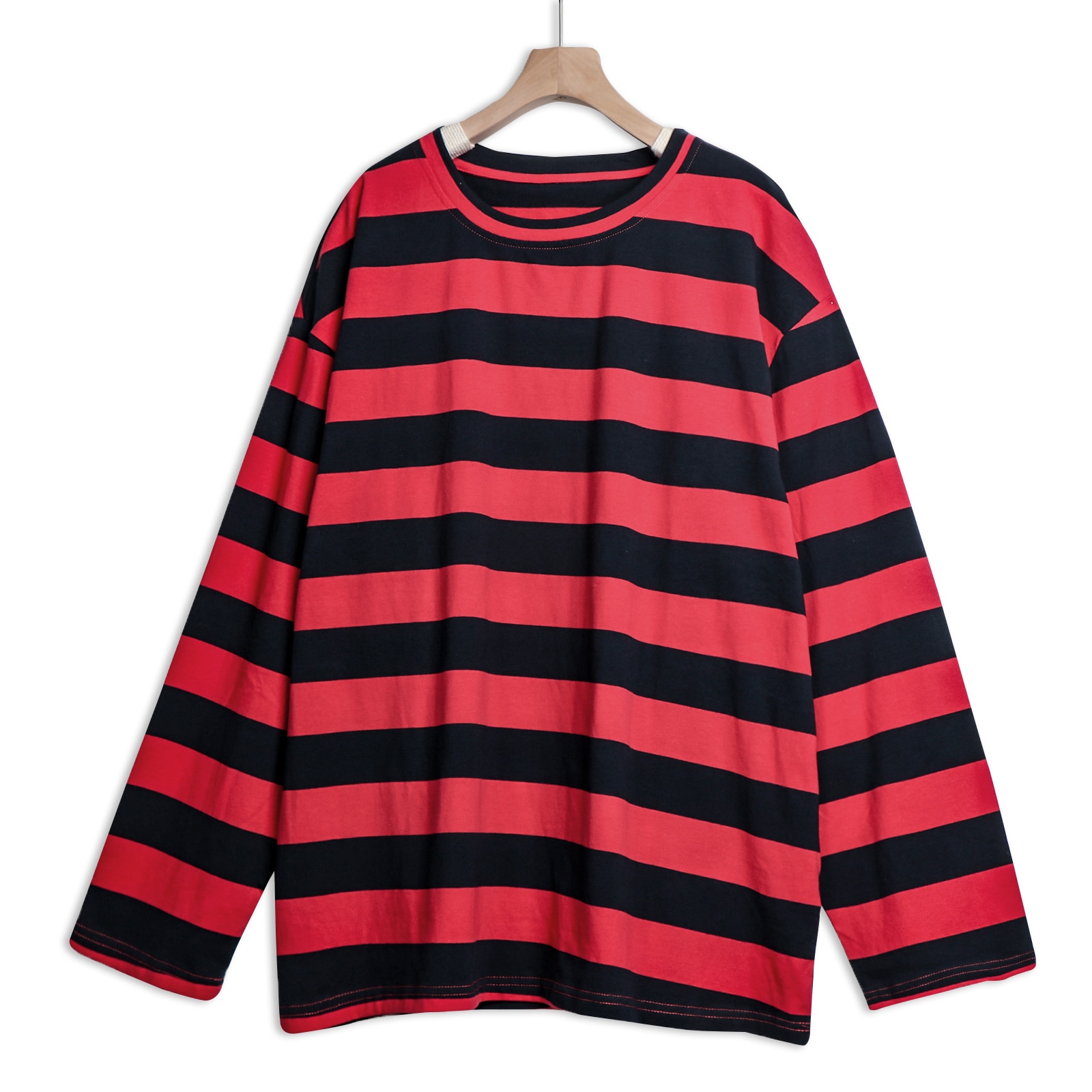 Oversized Striped Long Sleeve Shirts