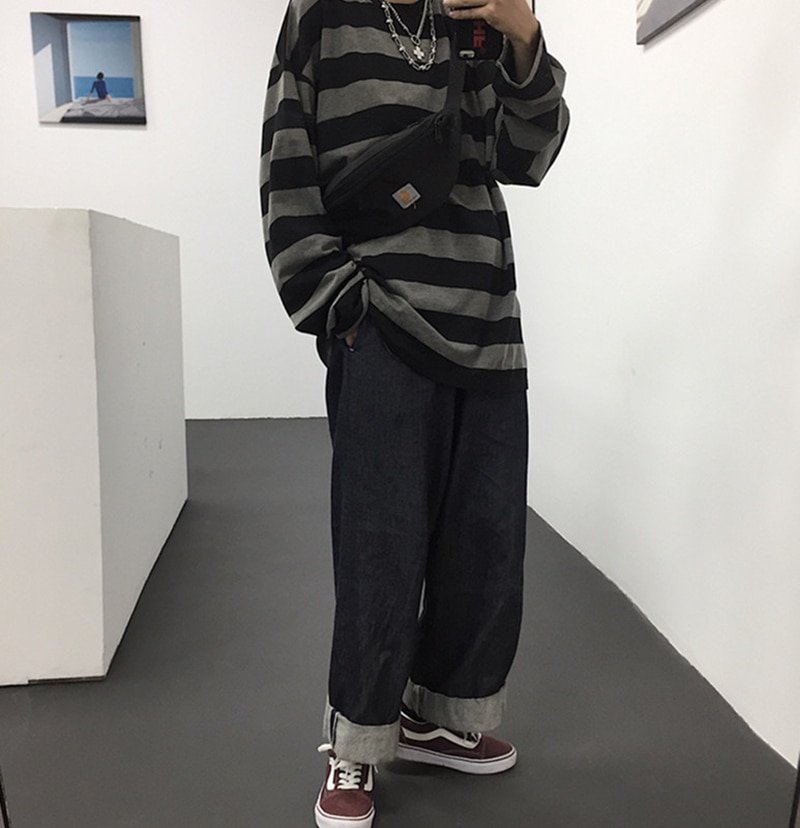 Oversized Striped Long Sleeve Shirts Oversized Striped Long Sleeve Shirts