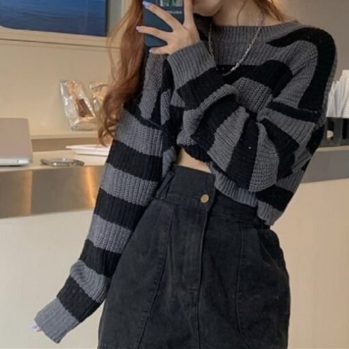 Striped Cropped Sweater