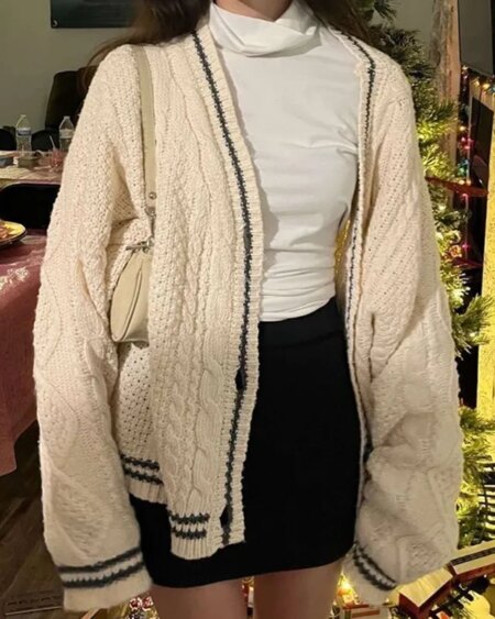 Star Print Knitted Cardigan