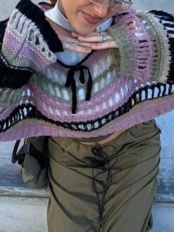 Striped Crochet Crop Top