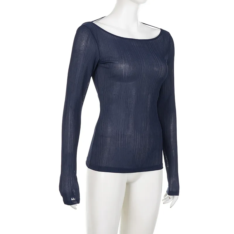 Bandage Backless Long Sleeve Crop Top