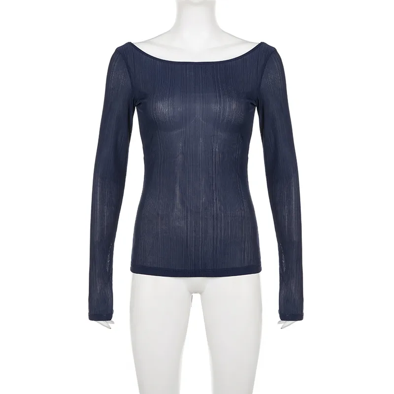 Bandage Backless Long Sleeve Crop Top