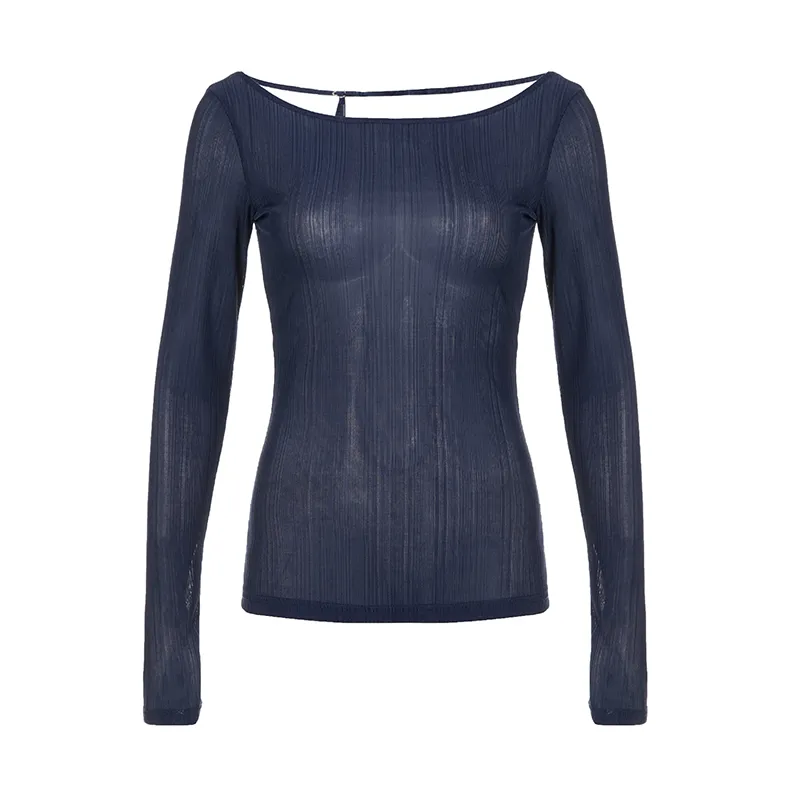 Bandage Backless Long Sleeve Crop Top