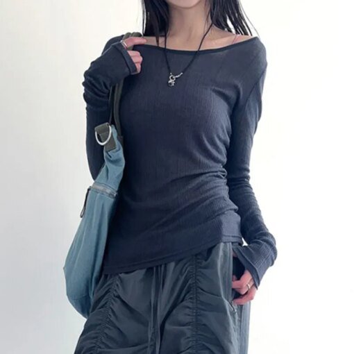 Bandage Backless Long Sleeve Crop Top