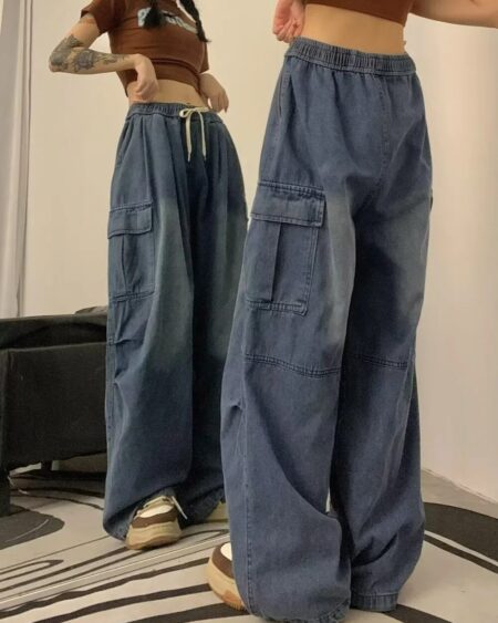 lastic Waist Cargo Jeans