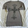 90s Vintage Cross Skull Print Tee