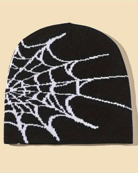 Spider Web Jacquard Beanie Caps