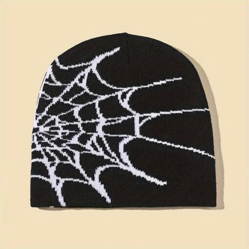 Spider Web Jacquard Beanie Caps