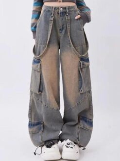 Wide Leg American Retro Jeans