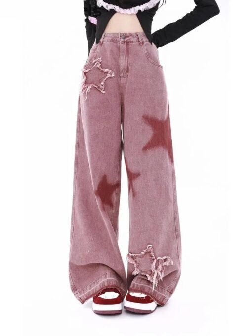 Loose Five-point Star Wide Leg Trousers