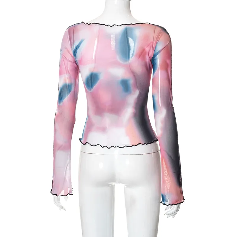 Goth Mesh Long Sleeve Top