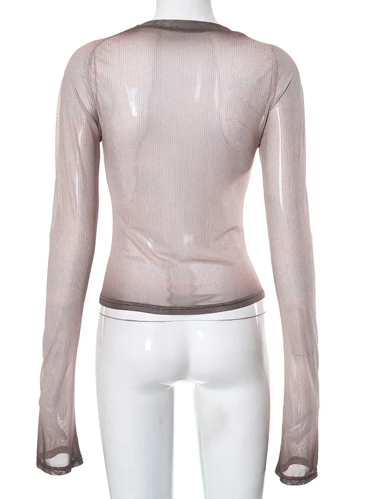 Goth Mesh Long Sleeve Top