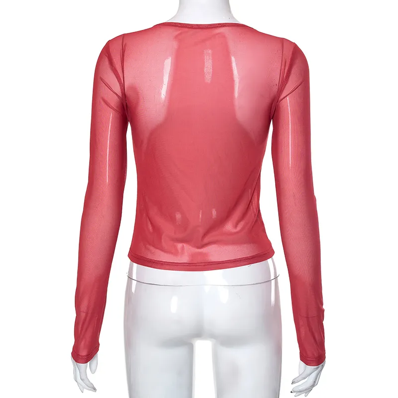 Goth Mesh Long Sleeve Top