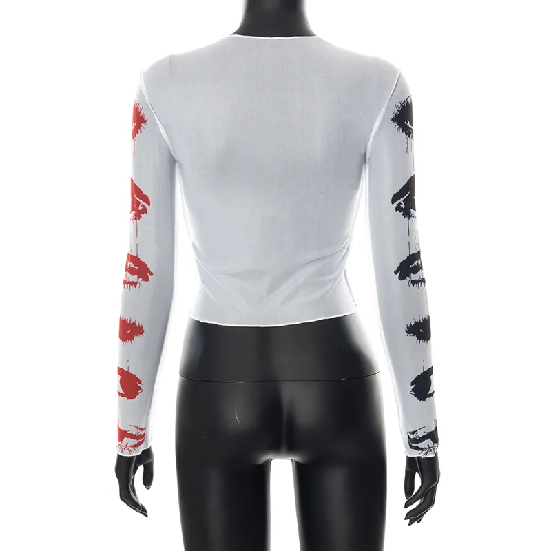 Goth Mesh Long Sleeve Top