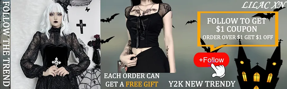 Goth Mesh Long Sleeve Top