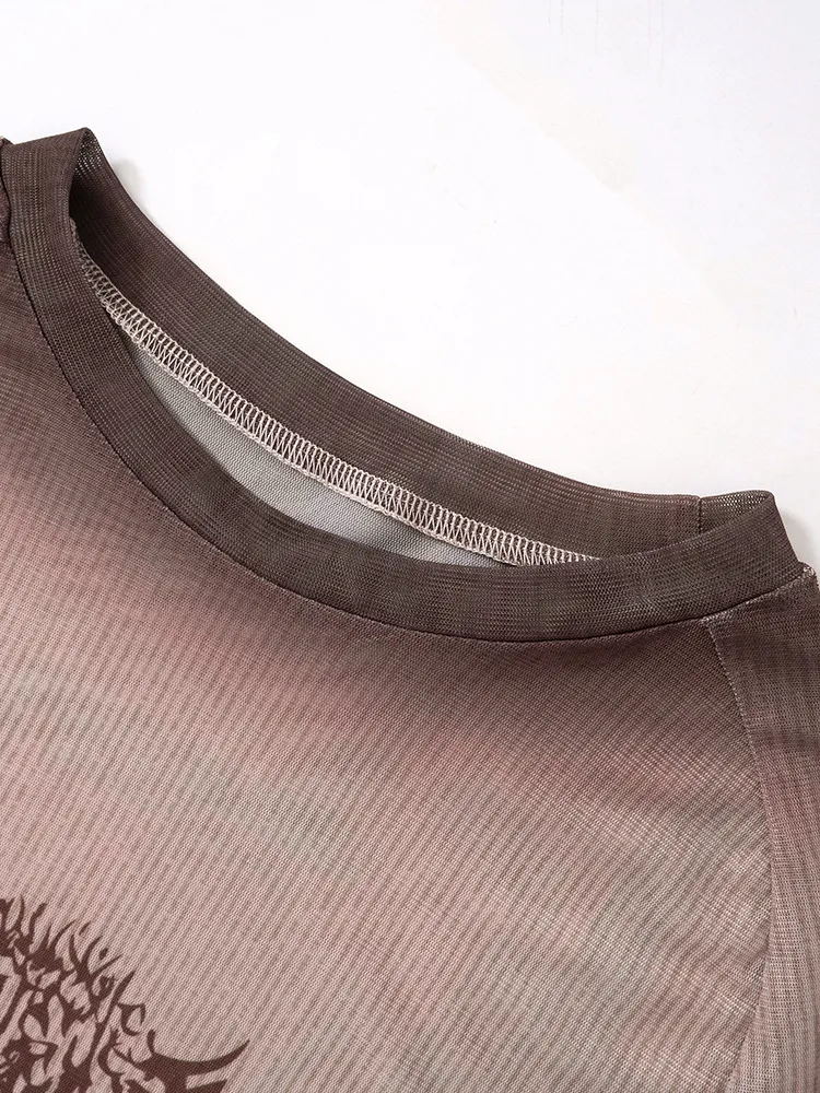 Goth Mesh Long Sleeve Top