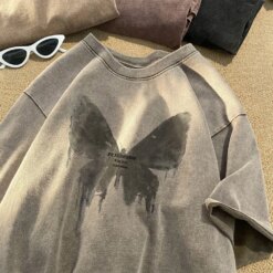 Butterfly Cotton Oversize T-shirt T-Shirts TOPS