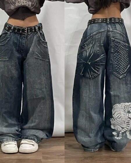 Street Loose Goth Big Pockets Jeans BOTTOMS Pants & Jeans