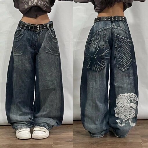 Street Loose Goth Big Pockets Jeans BOTTOMS Pants & Jeans