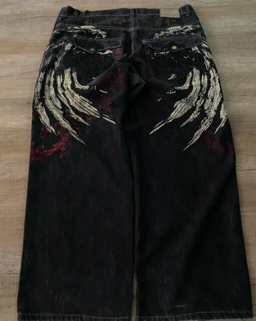 Graphic Printing Baggy Jeans BOTTOMS Pants & Jeans